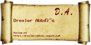 Drexler Abbás névjegykártya